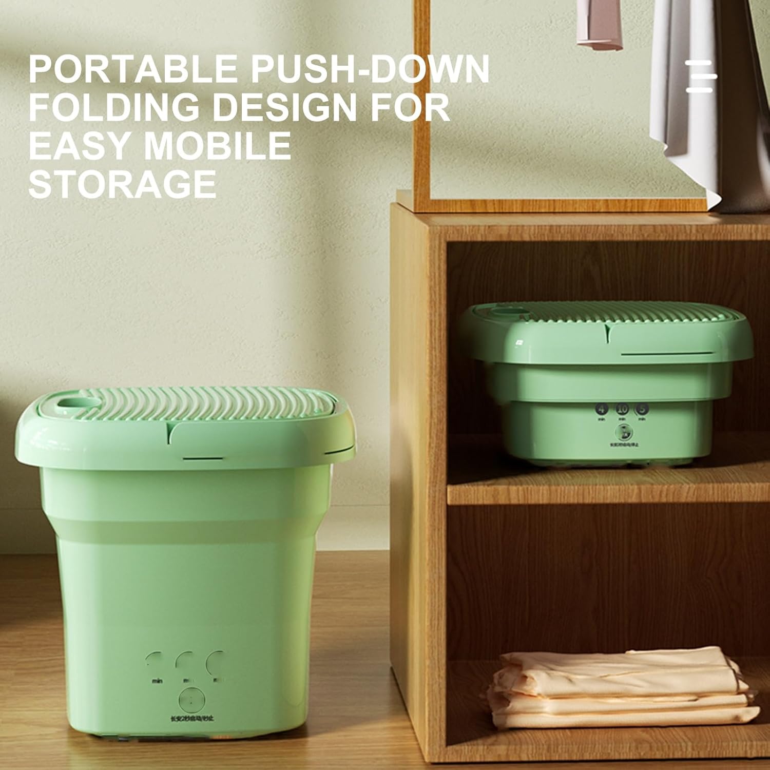 Portable Washing Machine, Mini Washer with 3 Modes Deep Cleaning for Baby Clothes, Underwear, Dorm, Camping, Travel (Color : Blue)