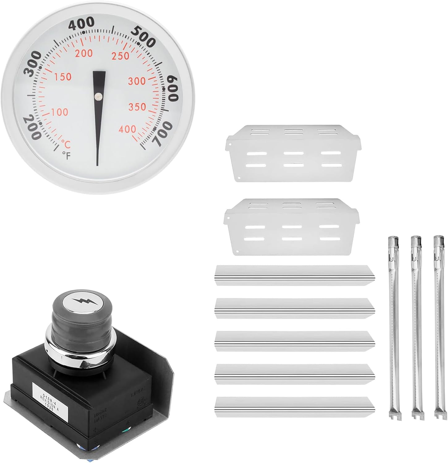 Grill Replacement Parts for Weber Genesis 300 SER Genesis E330 E310 S310 E320 S330 S320 EP330 EP310,62756 Heat Deflector, 62752 Burner Tube, 7621 Flavorizer Bars, 67088 Thermometer, 7629 Grill Igniter