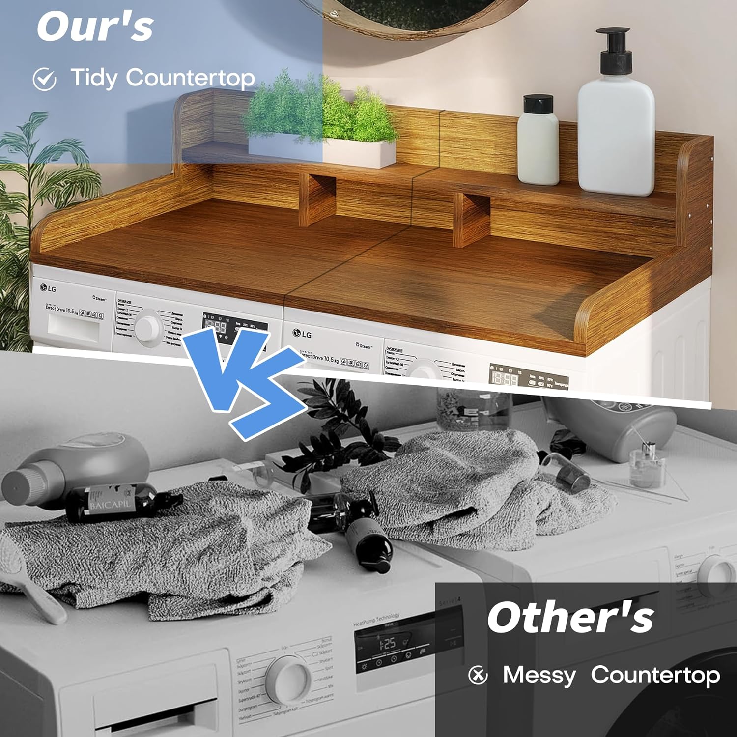 Washer Dryer Countertop with Shelf, 54