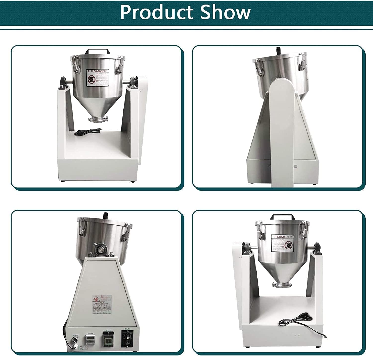 MXBAOHENG YG-5KG Dry Powder Mixer Powder Blender Particle Mixer Granule Particle Blender (220V, 15L, 5kg)