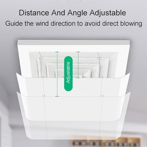 Adjustable Air Conditioner Deflector, Confinement Air Deflector for Central Air Conditioner'S Square Outlets for Home Office