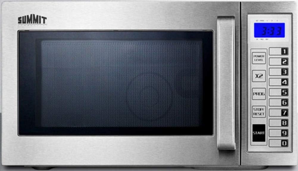 Summit 21” Microwave, 0.9 cu.ft., Countertop Microwave, Commercial Microwave Oven, Stainless Steel- SCM1000SS