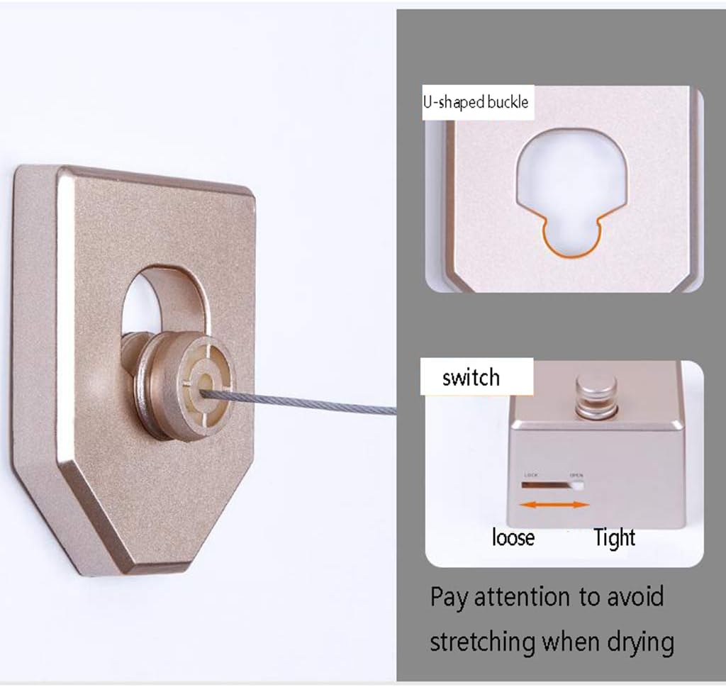 Laundry Rack, Wall Mounted Clotheshorse, Indoor Dryer Airer Retractable Clothes Drying Rope Washing Line 4.2m Drying Space No Drilling