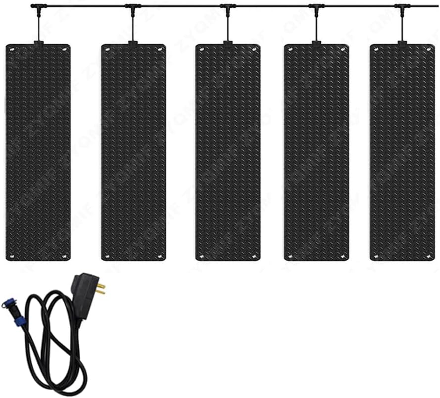 Heated Snow Melting Mats Outdoor, Snow Melting Walkway Mat for Winter Snow Removal, Non Slip PVC Snow and Ice Melting Pads for Stairs, Steps, Doorways, Walkways,21x118inch/54x300cm,5 pcs