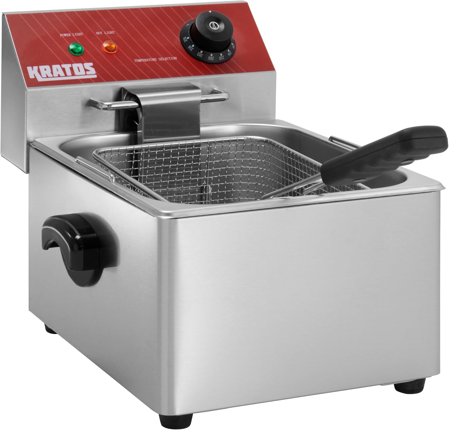 Kratos Commercial Electric Countertop Deep Fryer, 10 lb. Fryer with Basket, Stainless Steel Fryer for Restaurants, Concession Stands