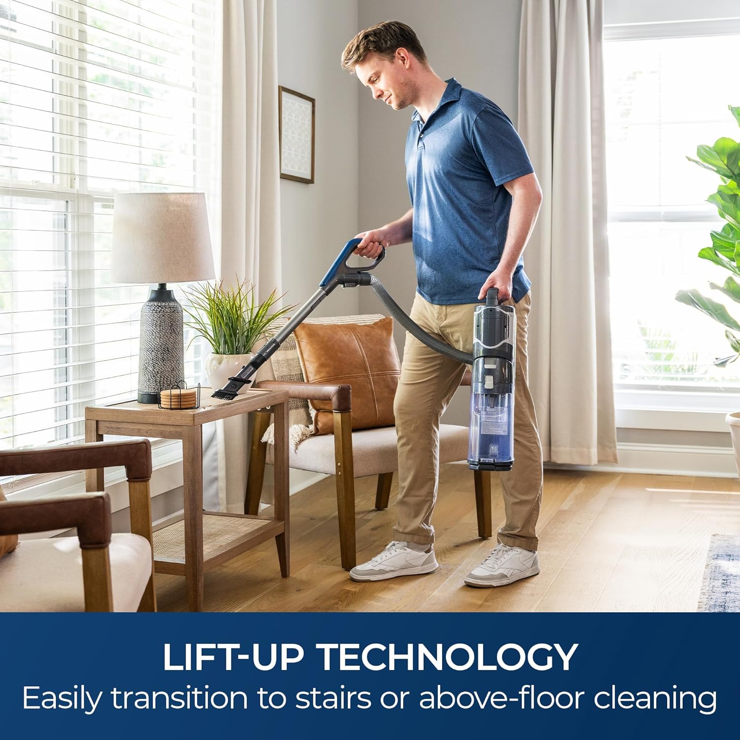 Kenmore CU5001 Litening Cordless Upright Vacuum with Lift-Up & Hair Eliminator Nozzle, Brushless Motor, HEPA Filter & LED Display for Low-Pile Carpets, Rugs, Hard Floors & Pets, Blue