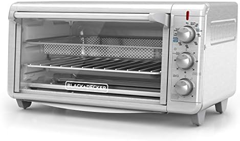 BLACK+DECKER Crisp 'N Bake Air Fry Countertop Convection Toaster Oven, XL Capacity, 8-Slice, 5-in-1, Fits 9” x 13” pan,12” Pizza, 60-Min Timer, Bake, Broil, Air Fry, Toast, Keep Warm, Stainless Steel