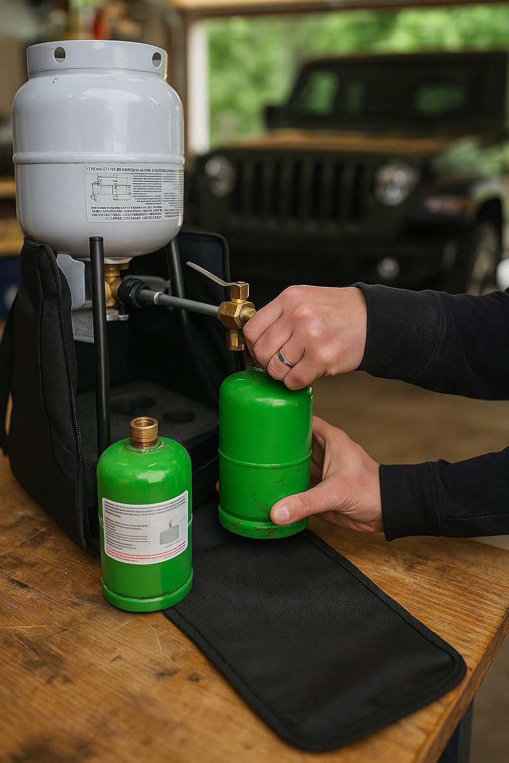 HitchFire 1lb Refillable Propane Kit