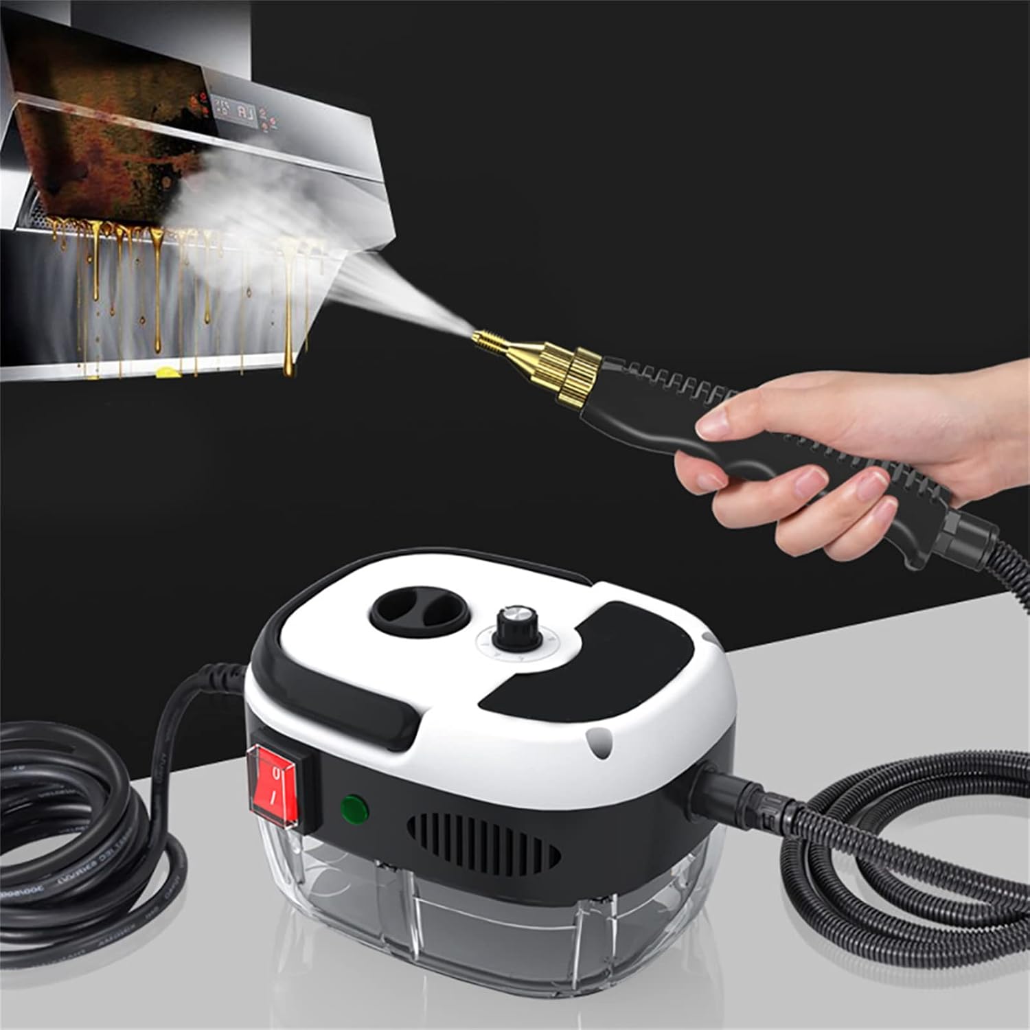 Handheld Steam Cleaner,Steamer for Cleaning,110V 2500W Handheld Steamer for Cleaning,Upholstery Steamer Cleaner,Car Steamer,Steam Cleaner for Surface Cleaning Home,Range Hood,Sofa,Bathroom,Car Seat
