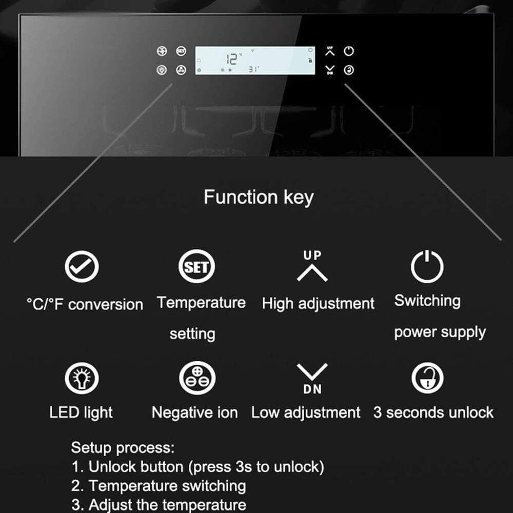 Wine Cooler Beverage Refrigerator 48 Bottle Beer Soda Cellar Fridge, Stainless Steel, Glass Door, Quiet Compressor Countertop Operation with Digital Control