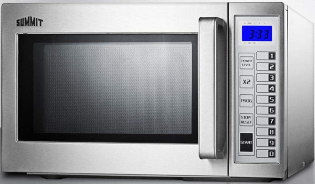 Summit 21” Microwave, 0.9 cu.ft., Countertop Microwave, Commercial Microwave Oven, Stainless Steel- SCM1000SS