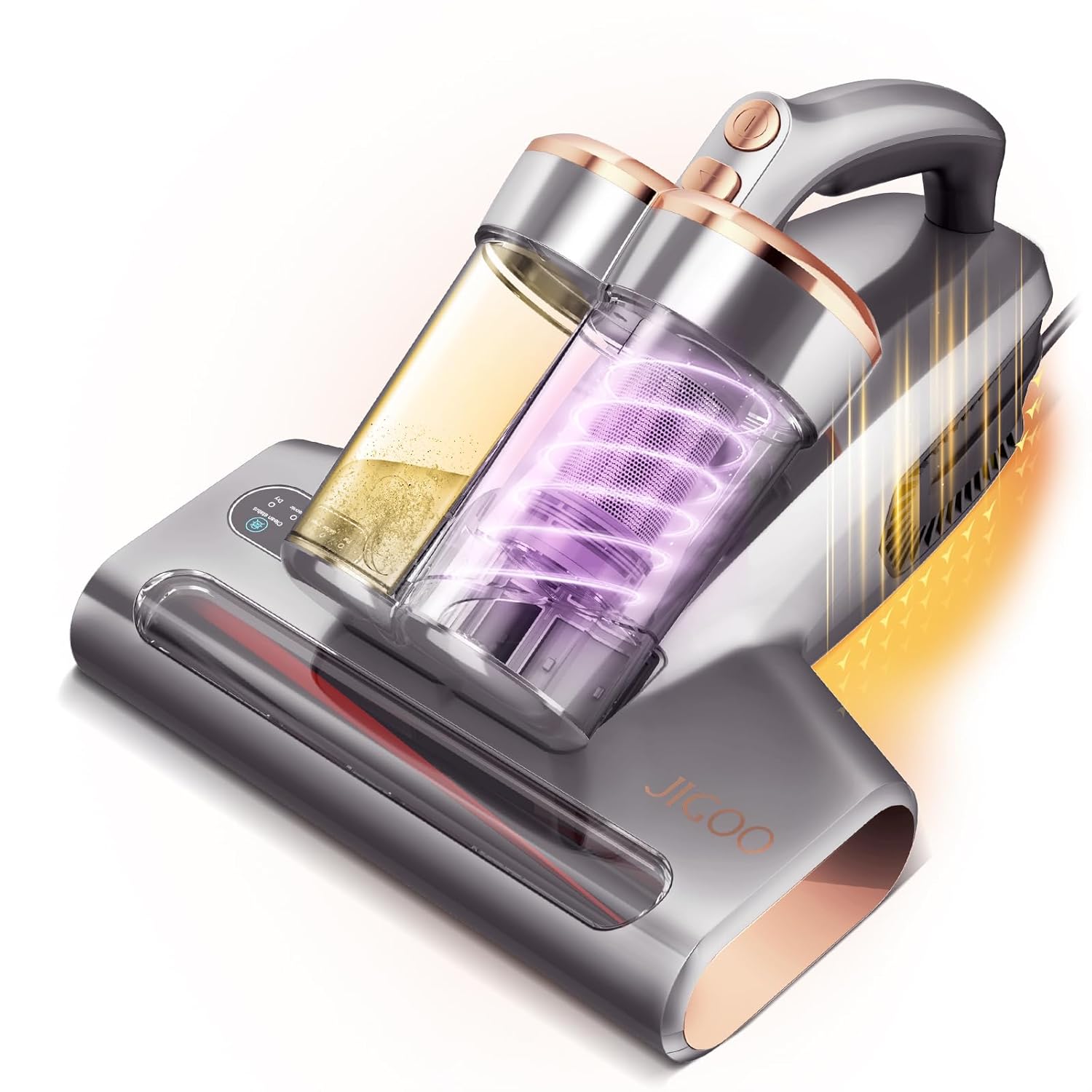 JIGOO S300 PRO Mattress Vacuum Cleaner with UV & Ultrasonic and High Heating,Anti-allergen Powerful Handheld Vacuum for Bed,Sofa