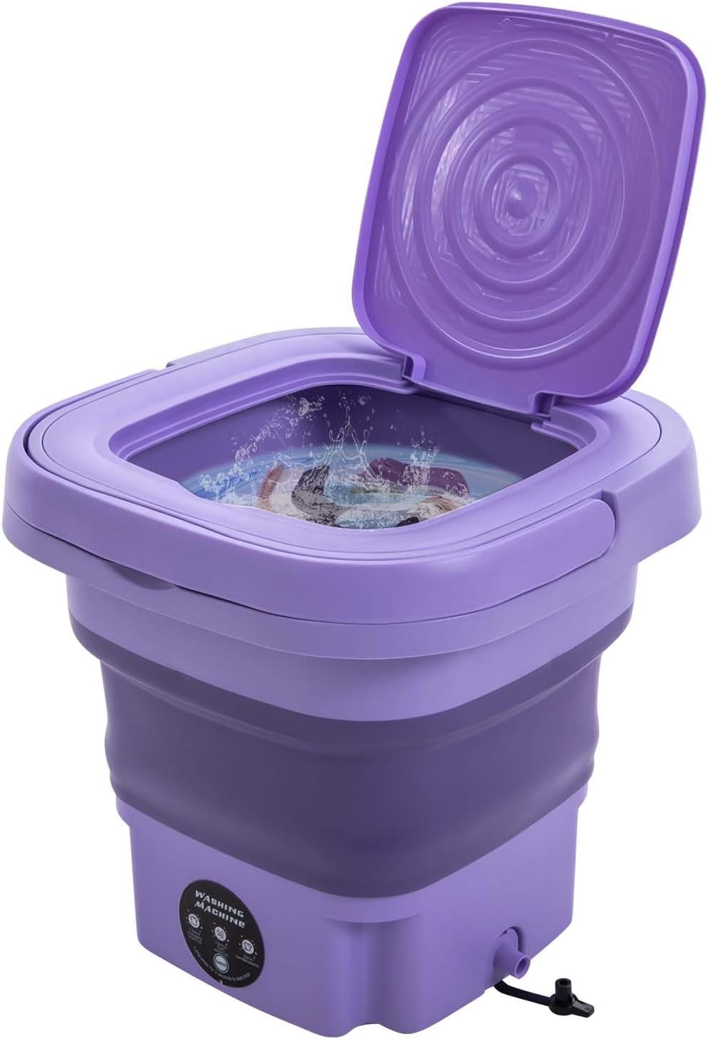 Portable Mini Washing Machine, Foldable Washer with Drainage Basket - 2.11 Gal Capacity, 3 Cleaning Programs (10/15/2 Min), for Travelers, Dorm Dwellers, Apartment Residents & Camping Enthusiasts