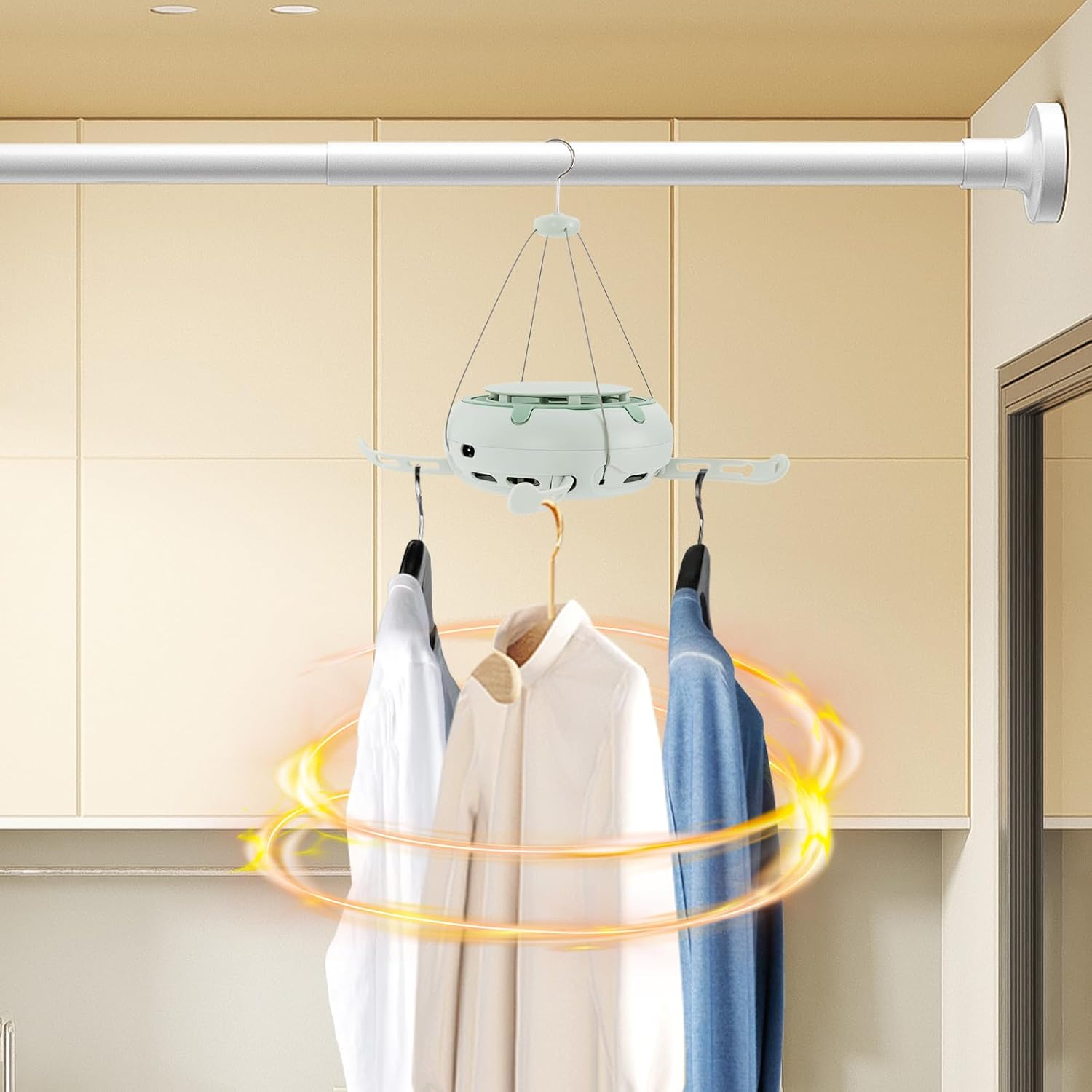 Portable Clothes Dryer,Electric Multifunctional Clothe Dryer Heated Foldable Drying Rack Airer with Timer and 10 Clip Hooks,Compact Clothes Dryer Machine for Family Living Rooms, Traveling, Hotels