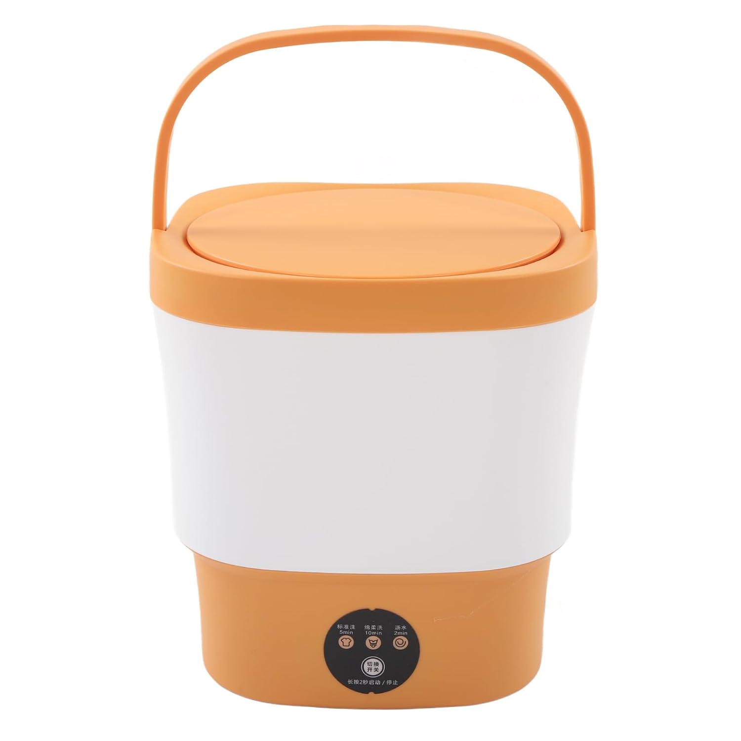 Portable Washing Machine, 9L Large Capacity High Speed Motor Washer, Built in Water Stripper Reduce Noise Washer Mini Washing Machine, for Underwear[Orange]