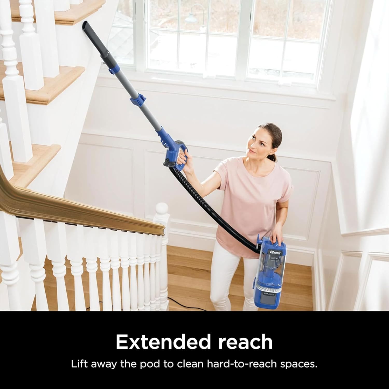 Shark Navigator ADV Upright Vacuum Cleaner with Self Cleaning Brushroll, Powerful Pet Hair Pickup, Filter, Lift Away Design, Cobalt Blue (Renewed)