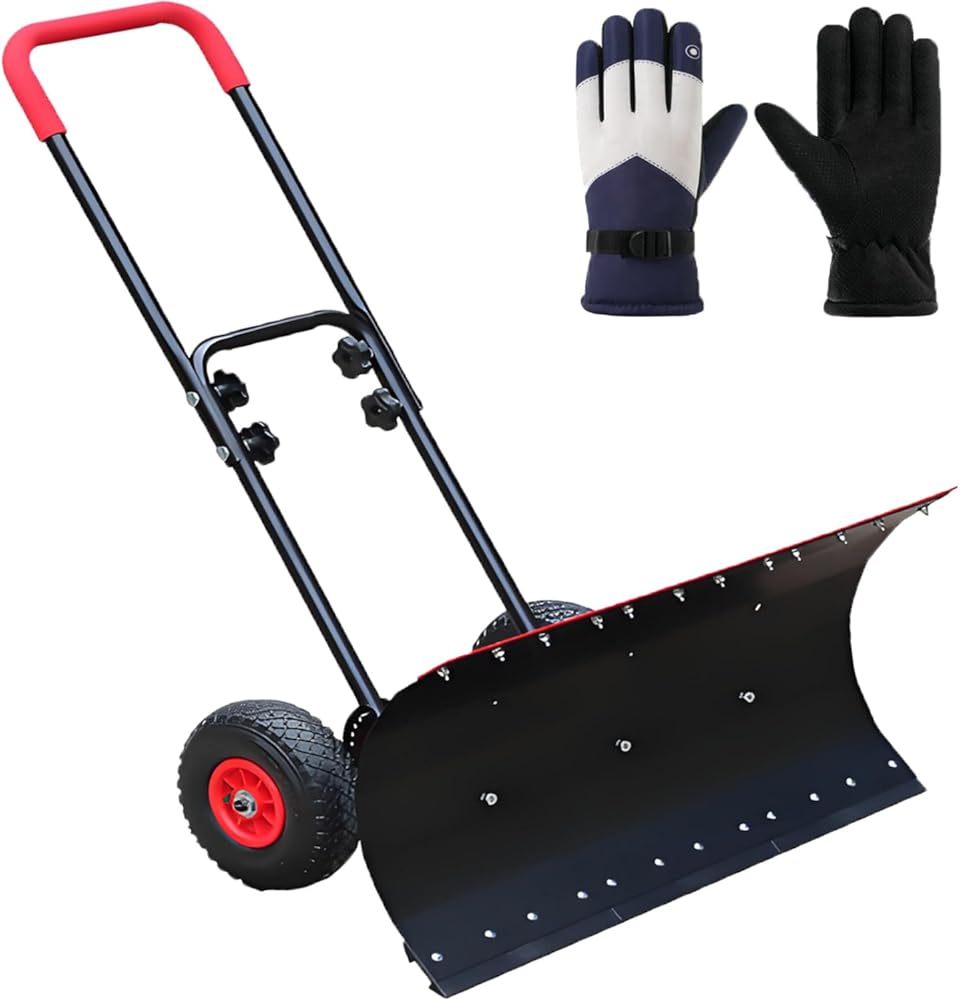 Multifunctional Snowplow with Wheels - Anti-Slip Snow Shovel - Outdoor Sn ow Pusher,Can Be Used As A Grain,Sand Sho vel,Concrete,Or Coal Shovels | Ice and Snow Removal Tool