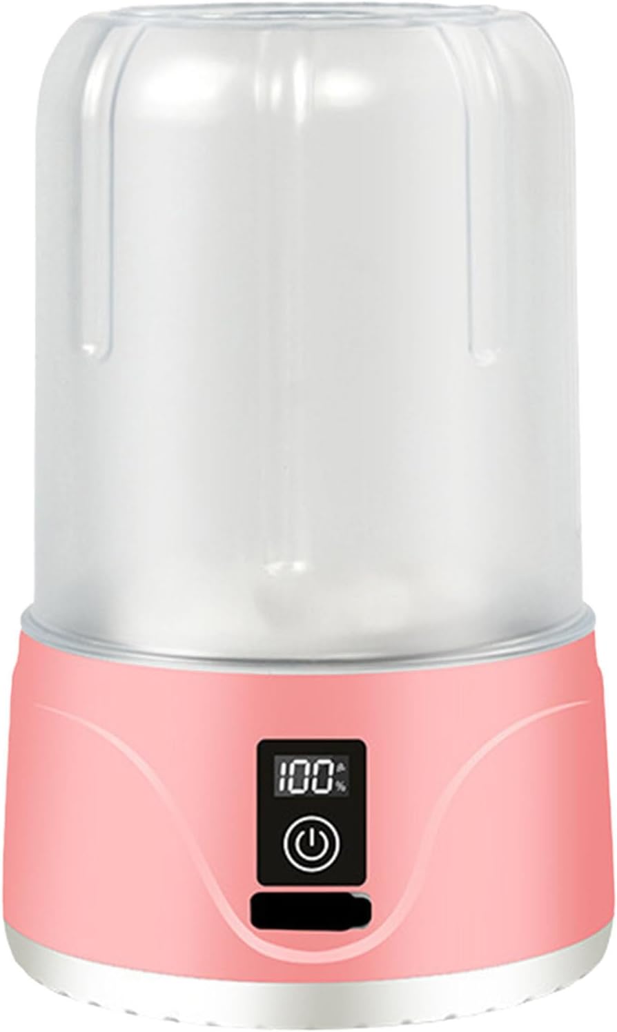 2025 Upgraded Mini Underwear Washing Machine, Portable Rechargeable Cordless Laundry Cup for Socks, Bras, Wireless Charging, Compact Automatic Washer for Travel, Dorm, Camping (Pink)