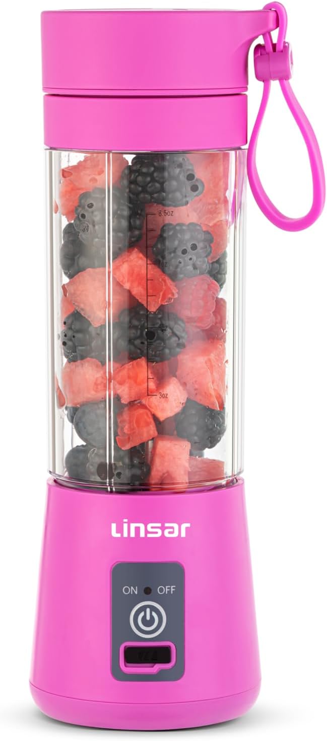 Purple Portable Blender for Shakes and Smoothies with Durable Stainless Steel Blades for Powerful Blending Performance, USB Rechargeable for Office, Gym, Kitchen and travel