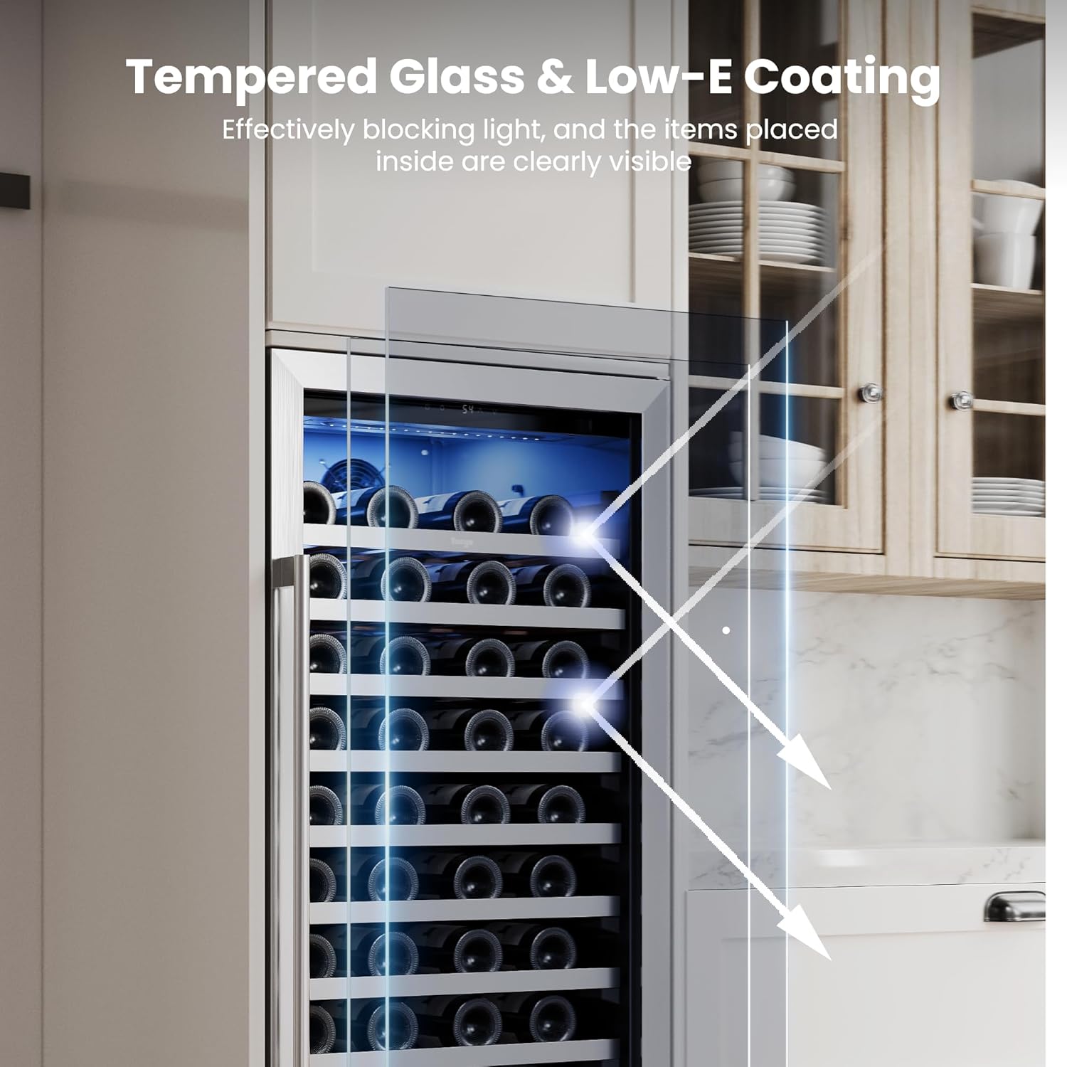 Yeego 48 Inch Wine and Beverage Refrigerator (2 x 24 Units), 238 Can and 89 Bottle Capacity Fridge, 40-65℉ Wine Cooler, 304 Stainless Steel Glass Door with Lock, Perfect for Home/Kitchen/Office/Bar