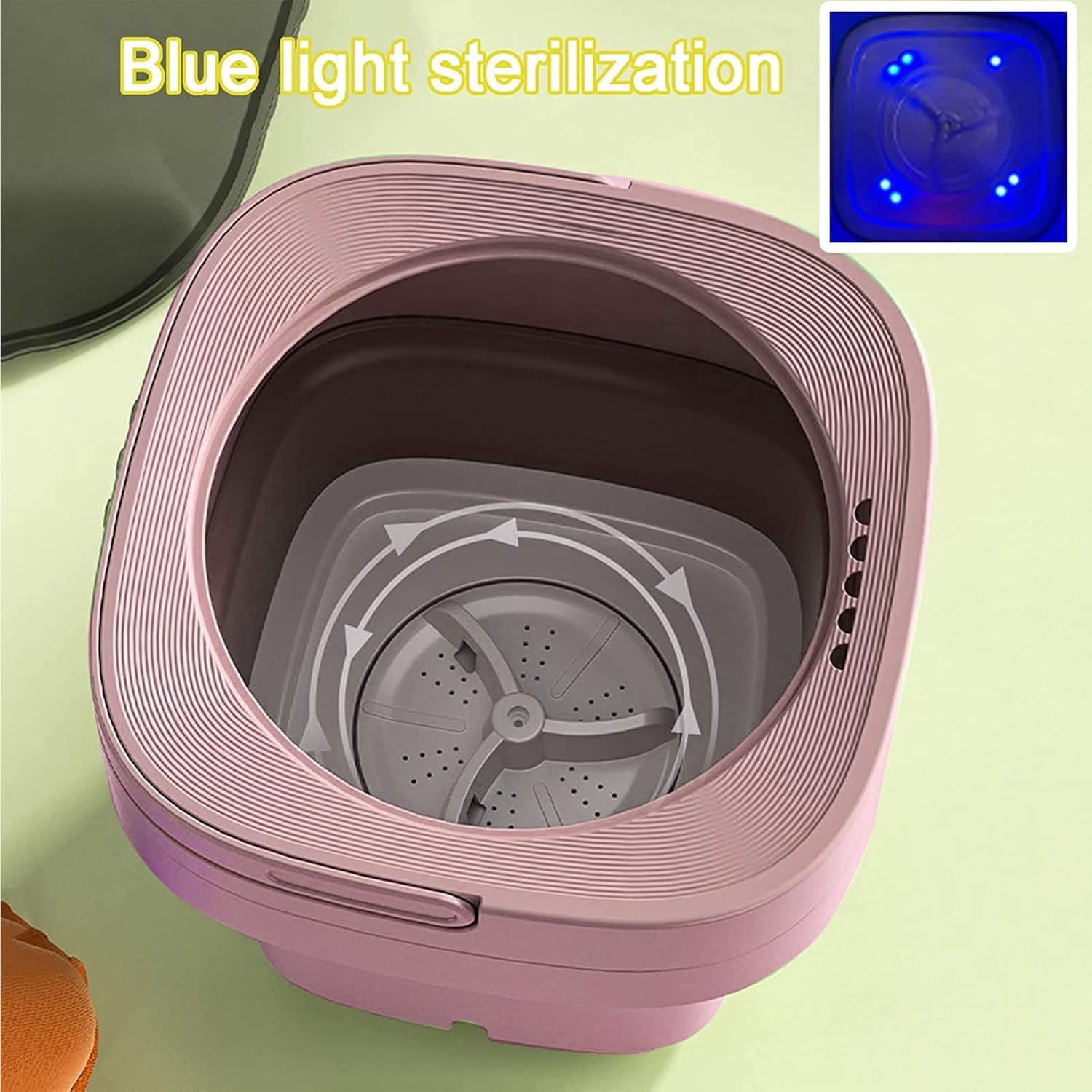 Portable Washing Machine, Ultrasonic Sterilization Foldable Mini Small Washer For Underwear Or Small Items Washing Baby Clothes，suitable For Apartment Dorm,travelling,best Gift Choice