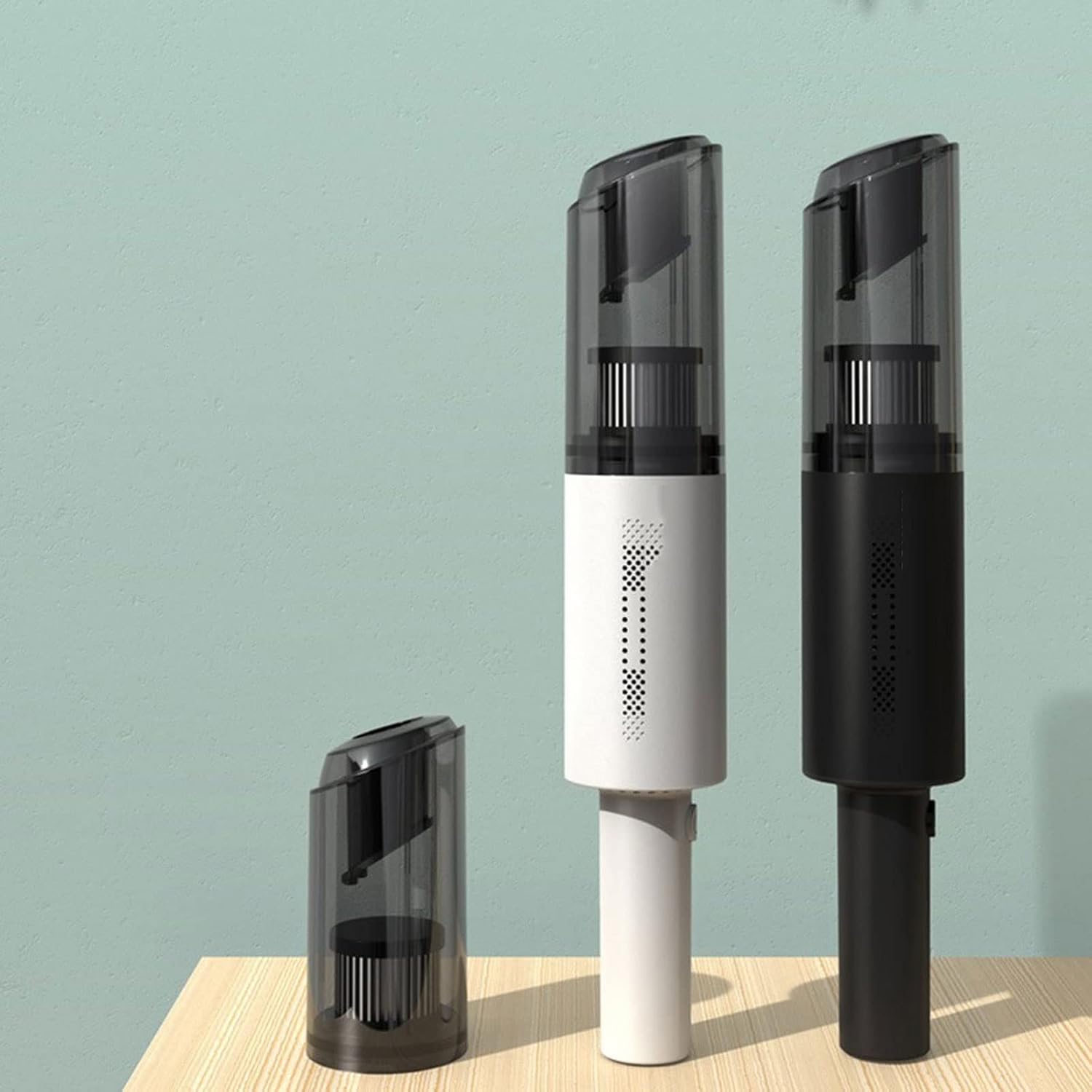 Hard Floor Vacuum Wireless Vacuum Cleaner Portable Handheld Car Household Dual-use Vacuum Cleaner Strong Suction Mini Cleaner (Color : Black)