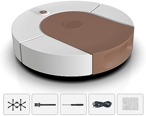 Robot Vacuum Cleaner, Strong Suction Robot Vacuum Cleaner with USB Rechargeable, Automatic Robotic Vacuum Cleaner for Hard Floors, Ceramic Tiles (Brown)