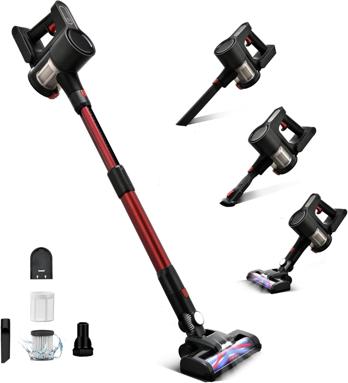 Cordless Vacuum Cleaner, Rechargeable Lightweight Handheld Vacuum, Portable Stick Vacuum for Home, Pet Hair, Carpet, and Car Cleaning(GR Pro)