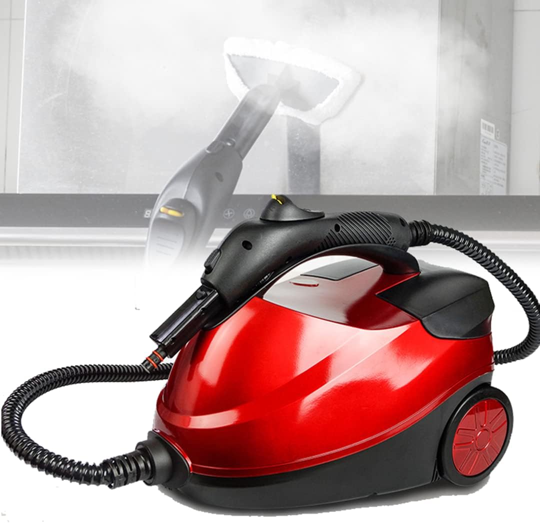 High Pressure Steam Cleaner, High Temperature Handheld Multifunctional Portable Cleaning Machine, for Household Air Conditioner Lampblack Machine Car Detailing Kitchen Bathroom,Red