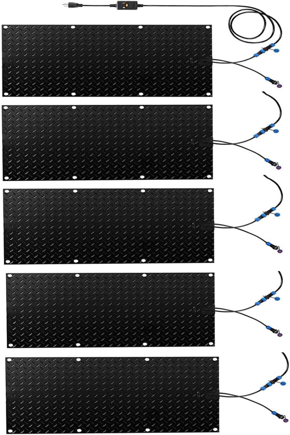 Heated Snow Melting Mats for Stairs, Heated Outdoor Mats, Non-Slip Snow Melting Mats for Winter Snow Removal, Outdoor W/5ft Power Cord Winter Removal One Piece, Tandem C(Size:5 Pieces,Color:10x48inch)