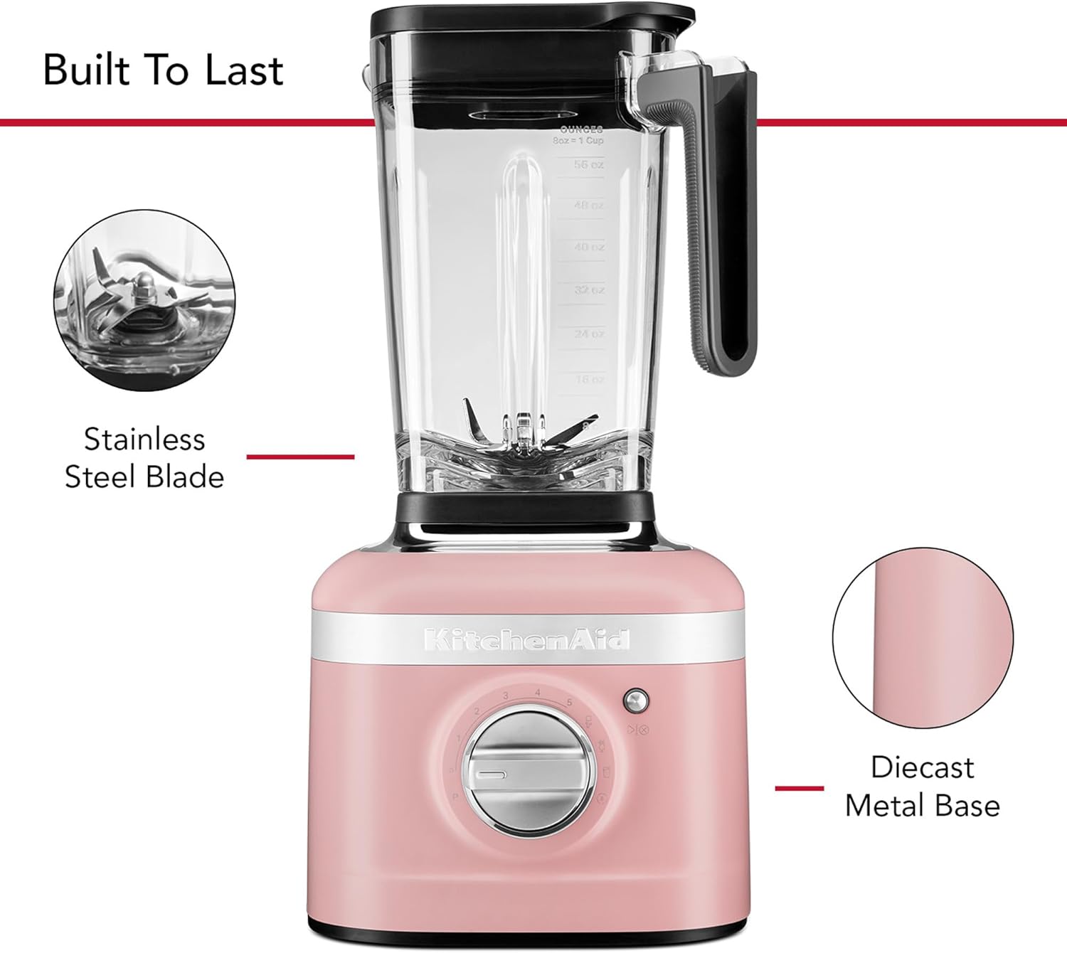 KitchenAid K400 Variable Speed Blender with Tamper - KSB4028 - Dried Rose