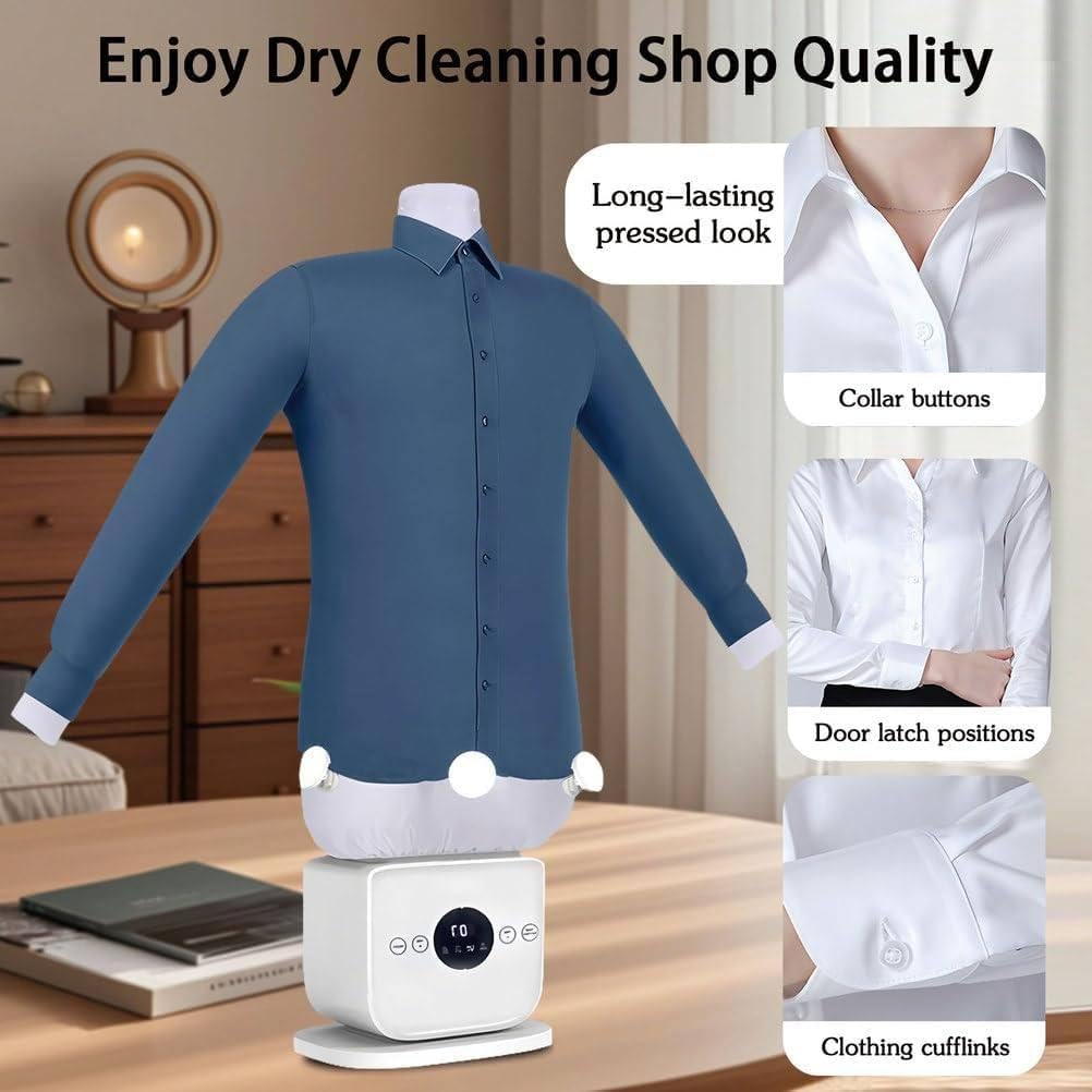 Upgraded Automatic Hot Air Dryer & Iron – 2-in-1 Clothes Dryer and Hands Frees Wrinkle Remover for Shirts & Pants-Gentle on All Fabrics - 8 Minutes Quick Ironed Dry for Shirts, Pants, Jackets & Shoes