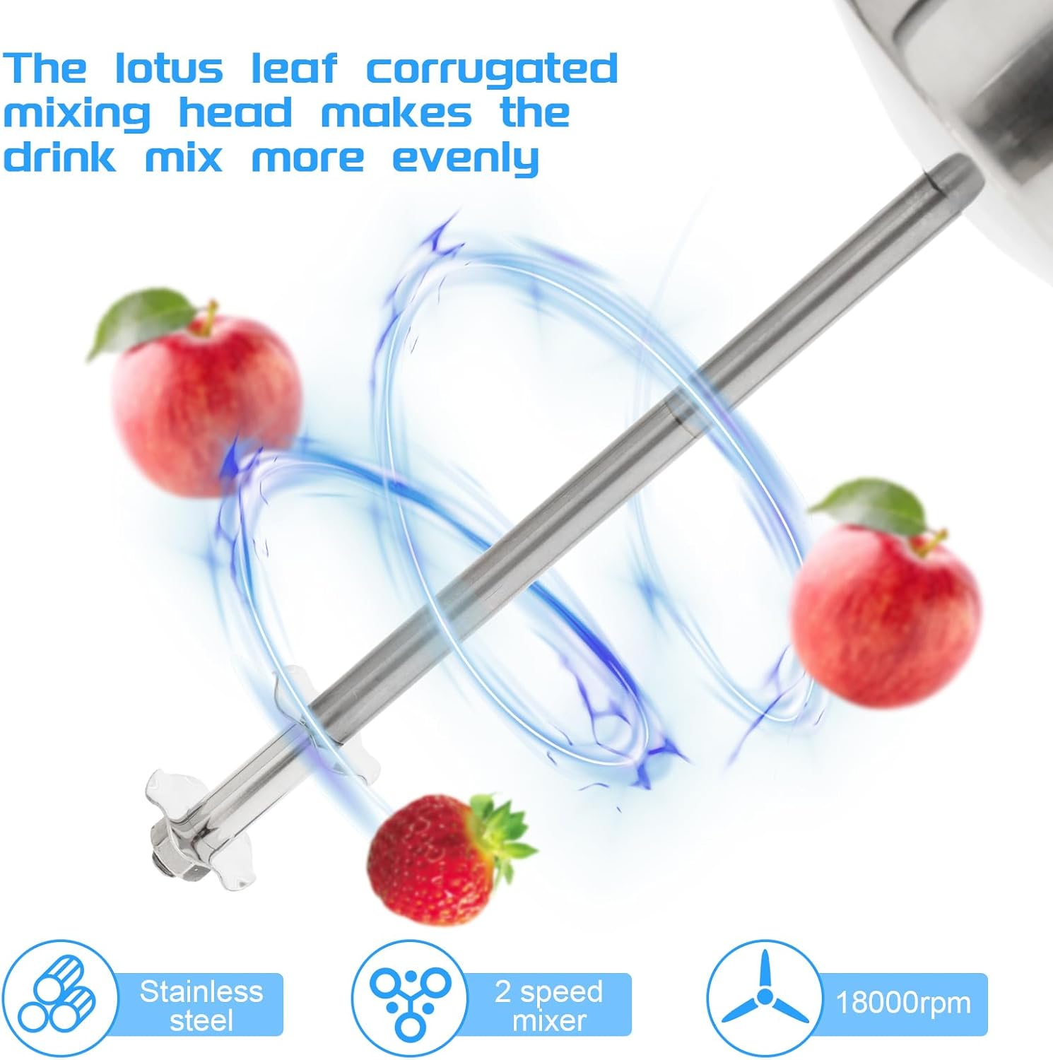 Commercial Electric Milkshake Maker, Stainless Steel Milk Shakes Machine Cocktail Tea Drink Mixer Smoothie Malt Blenders 18000RMP (Single Head)