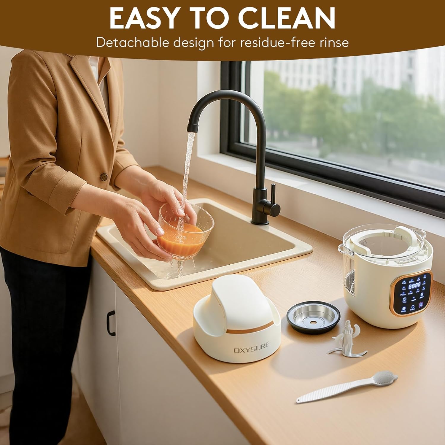 10 IN 1 Baby Food Maker, Glass Baby Food Mills, Baby Food Blender for Baby Puree, Fruit, Meat, Vegatable, Easy Cleaning, Touch Screen Control, Cook at Home 10oz (White)