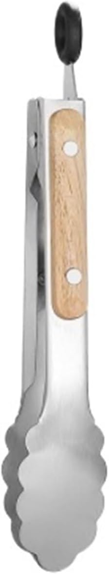 Cooking Tongs Salad Barbecue Clamp Wooden Handle Anti-scalding Suitable