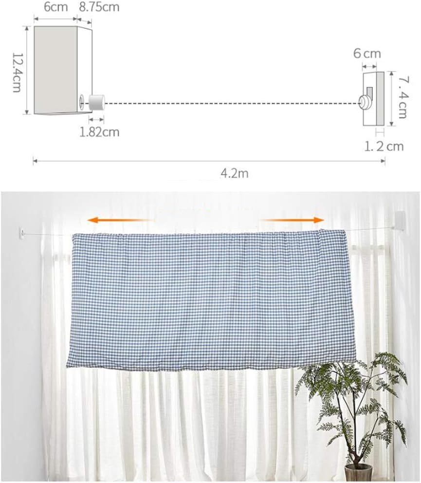 Laundry Rack, Wall Mounted Clotheshorse, Indoor Dryer Airer Retractable Clothes Drying Rope Washing Line 4.2m Drying Space No Drilling