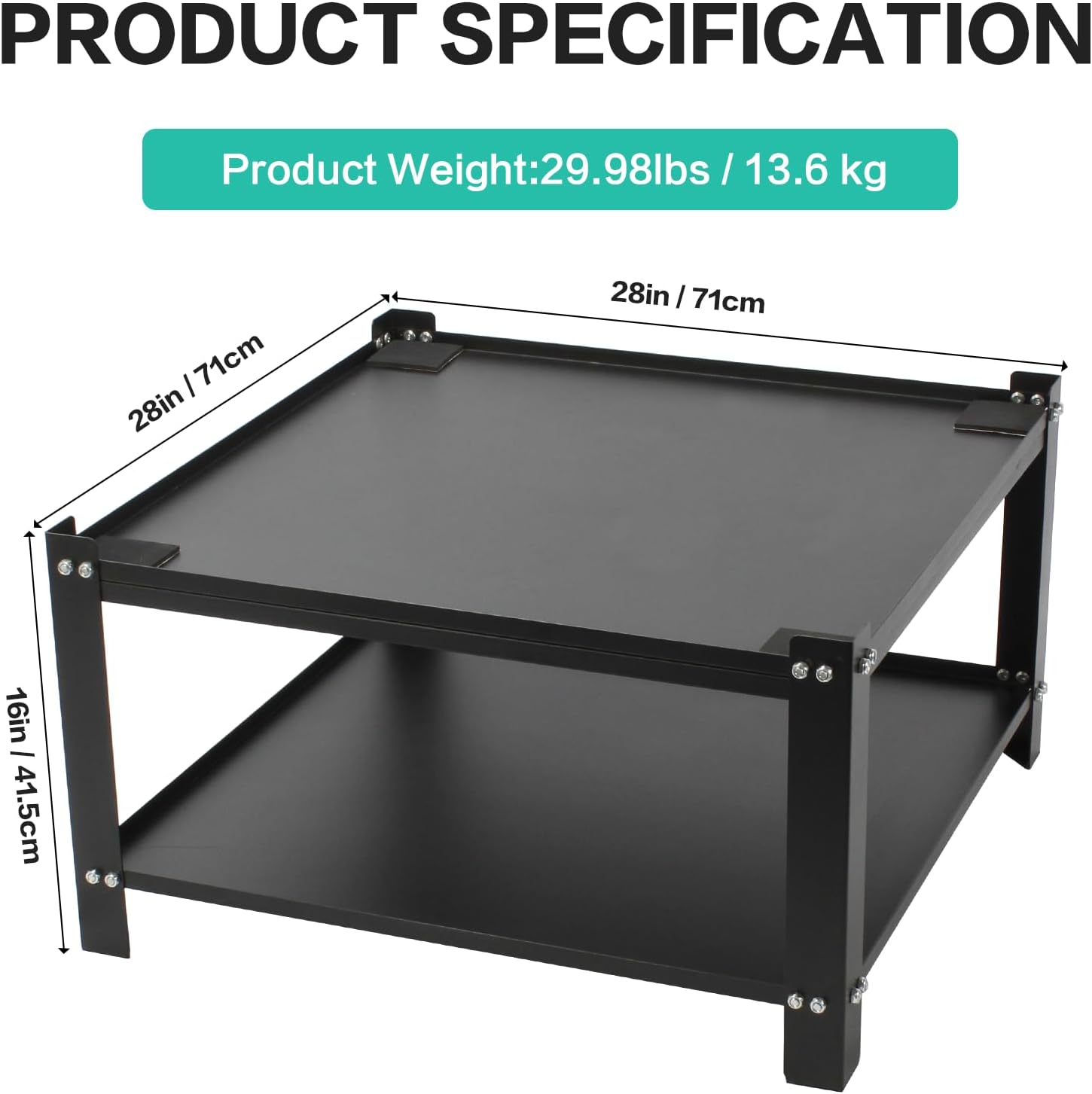 Universal Laundry Pedestal for Washer and Dryer Stand W28''xD28''xH16'' - 700lbs Load Capacity Heavy Duty Washing Machine Stand