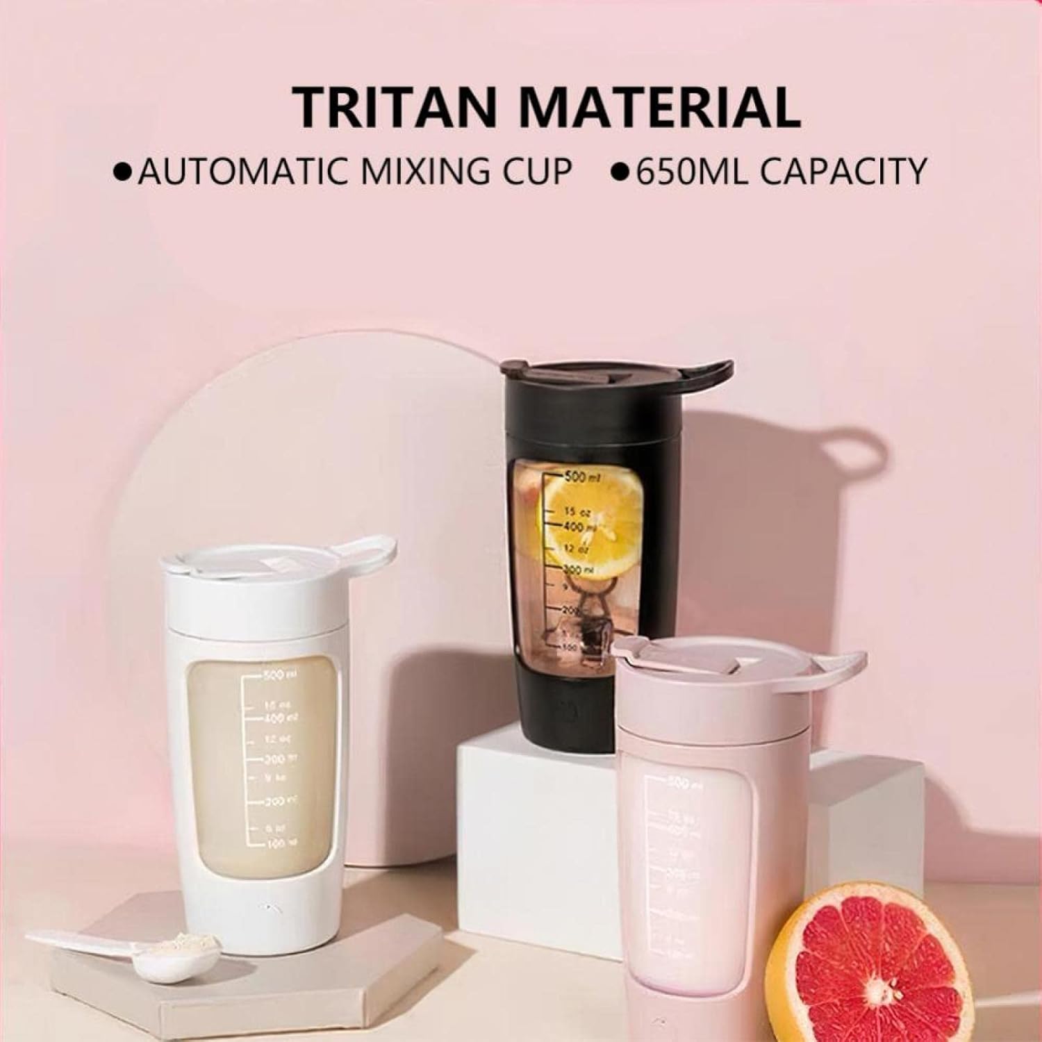 JZRH New Automatic Blending Cup Fully Automatic Blending Cup Portable Blender Rechargeable Blending Cup White