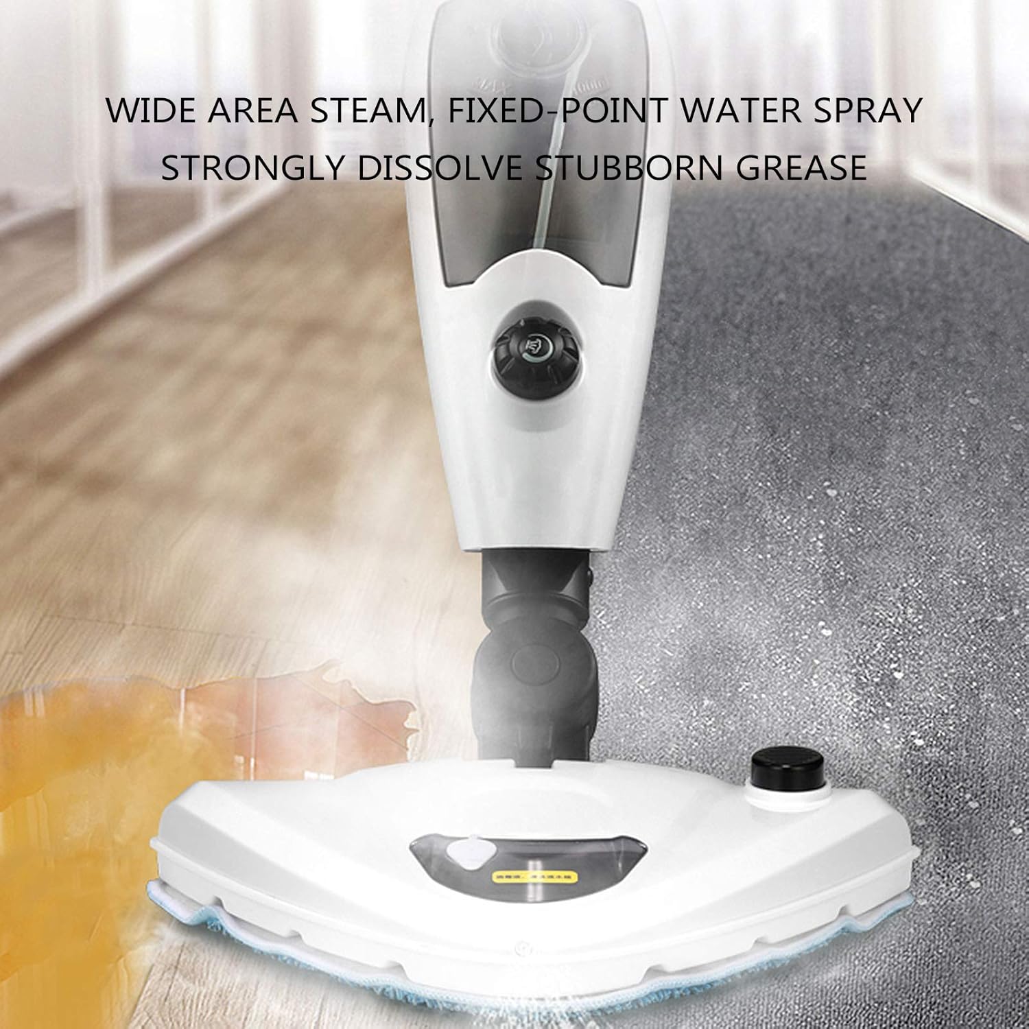 Household Steam Mop Rechargeable Floor Cleaner Scrubber Vertical Multi-Purpose All-in-One Carpet Floor for Living Room Bedroom Dining Room Carpet White