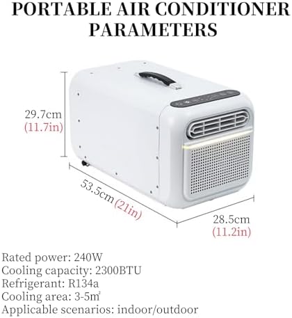Portable Air Conditioners for Room & Outdoor, with Remote,Low Noise 38dB,Handle Design, Perfect for Tent, Garage Gray