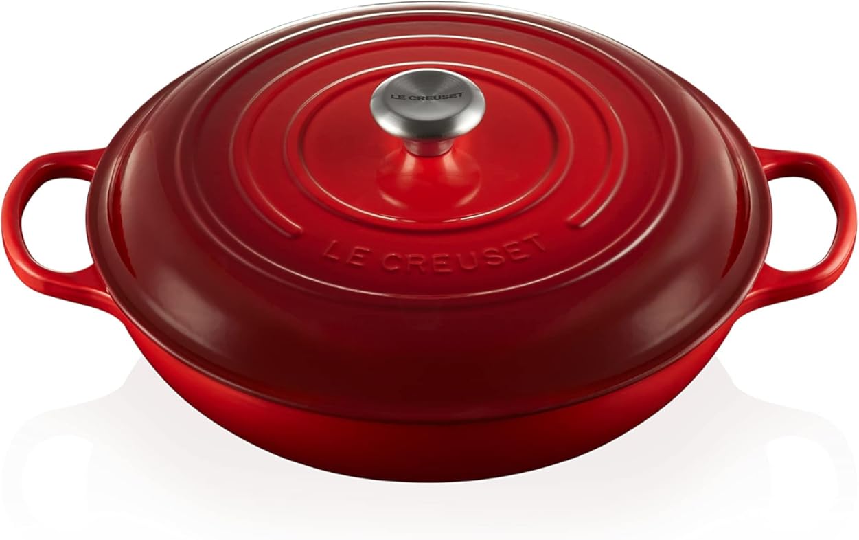 Le Creuset Enameled Cast Iron Signature Braiser, 5 qt, Cerise