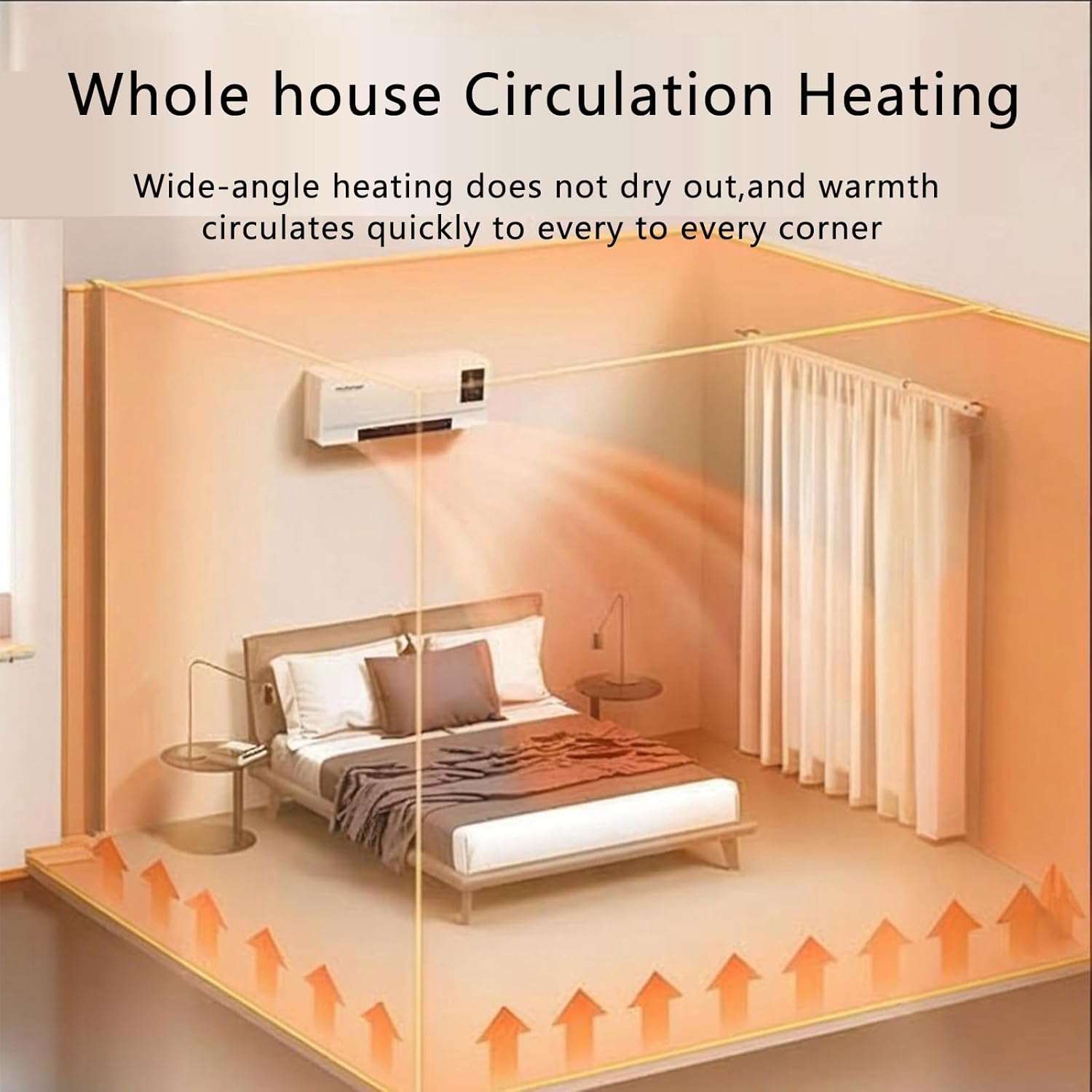 Portable Cold And Hot Air Conditioners 2 In 1 Wall Mounted Mobile Aires Electric Fan Conditioner For Bedroom Mini AC/Heating System,Timer, Ductless, With Remote for Office, Camping Tent, RV, Bedroom