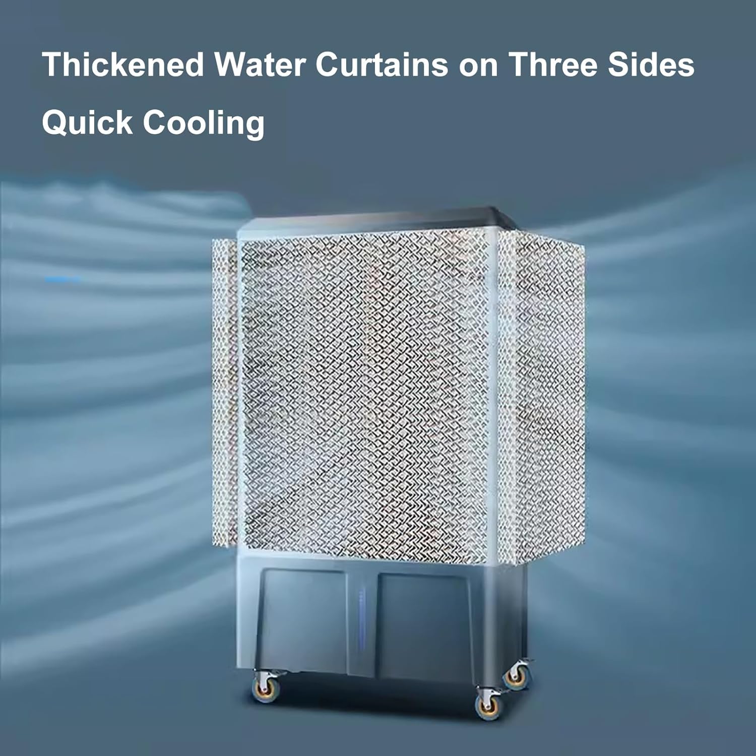 Swamp Cooler Air Conditioner, Industry Portable Evaporative Air Cooler, 120°Oscillation Air Cooler, 3 Wind Speeds, 120L Large Water Tank for Outdoor Indoor Use