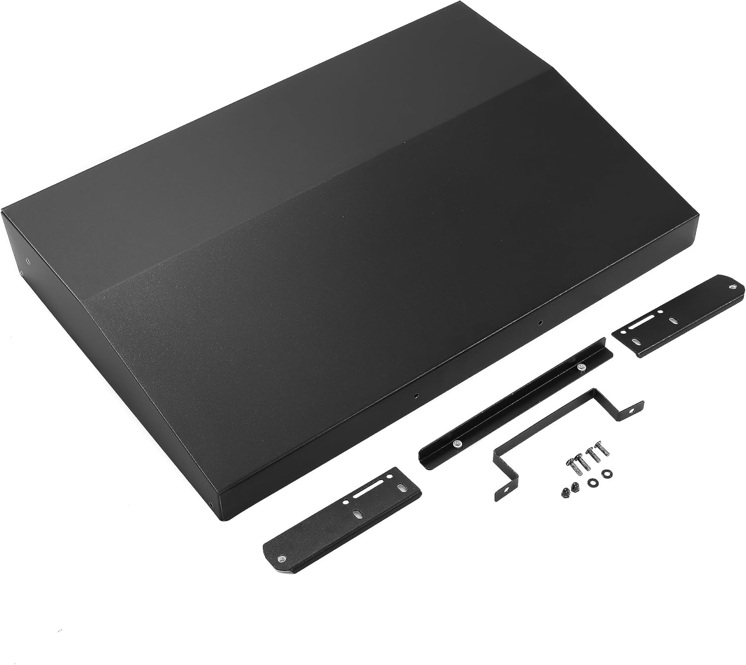 KUAFU Hinged Lid Griddle Cover - Compatible with 28 inch Blackstone Griddle - Black Powder Coated Steel Lid with Grease Collection