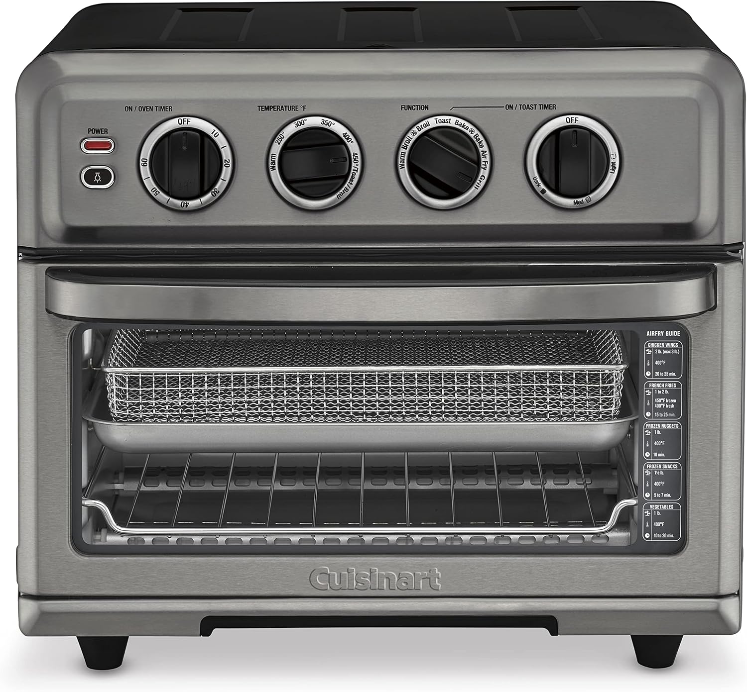 Cuisinart Air Fryer Toaster Oven with Grill, 1800W 8-1 Air Fryer Oven with Bake, Convection Bake, Grill, Broil and Warm Options, Large Capacity, 60-Minute Timer, TOA-70BKS, Black SS