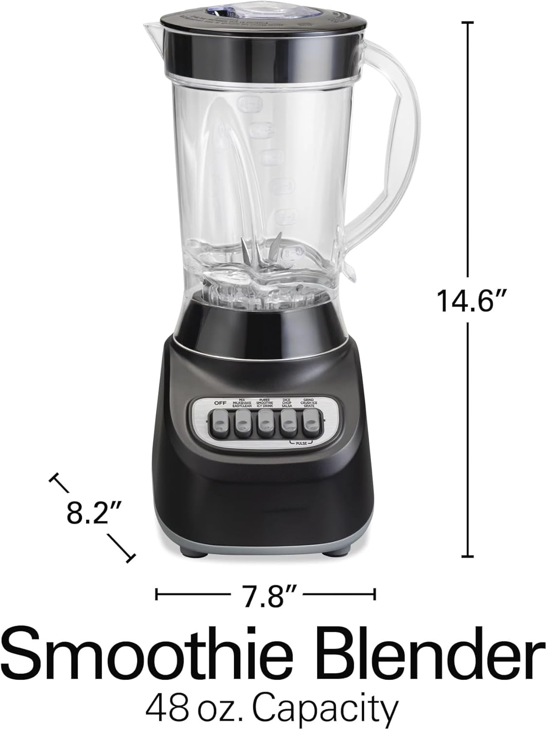AdoSia Smoothie Blender, 48 oz Jar, 12 Blending Functions, New (Color : Black)