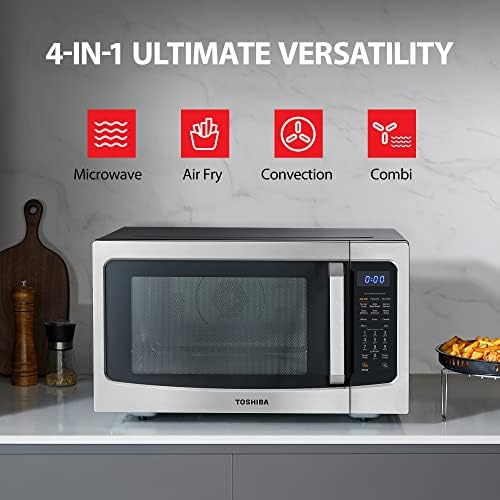 Toshiba Air Fryer Combo 4-in-1 Countertop Microwave Oven, Smart Sensor, Convection, Mute Function, Position Memory 13.6