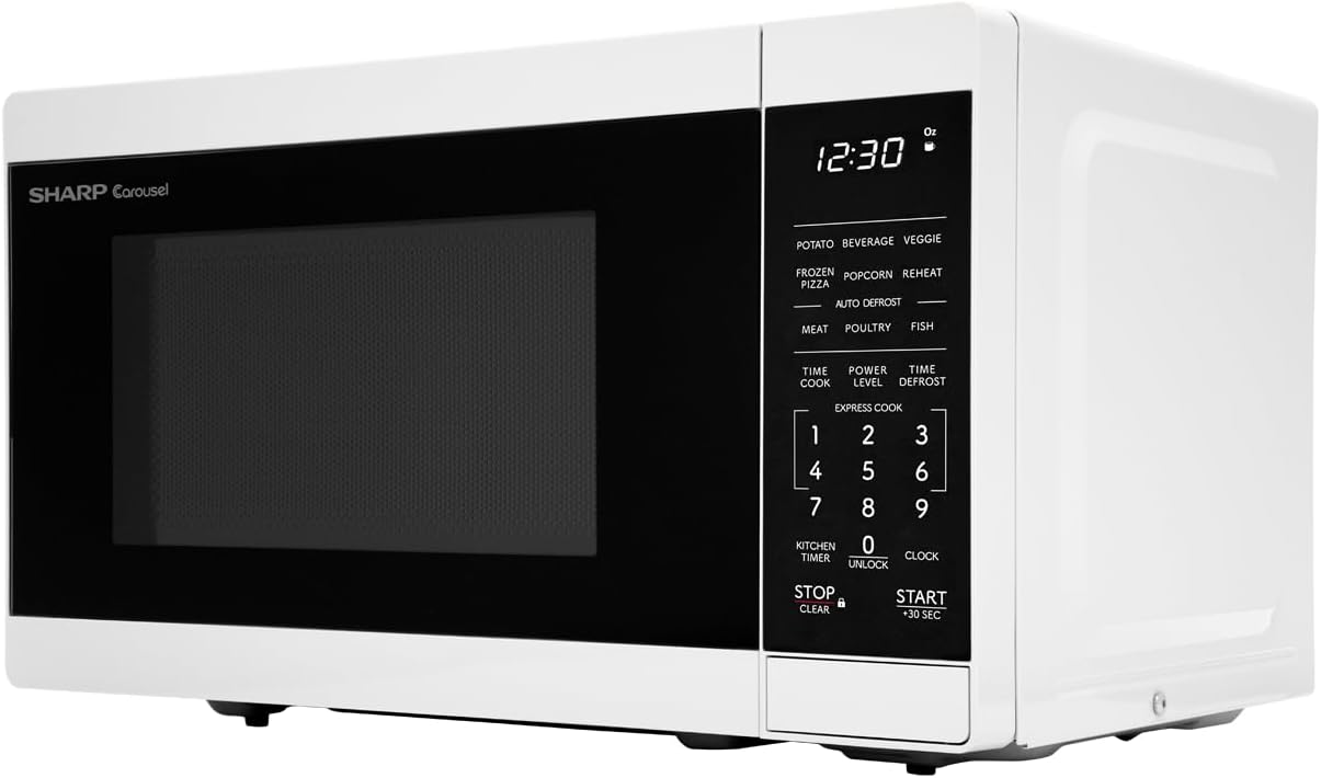 SHARP Compact Countertop Microwave Oven with Removable 10