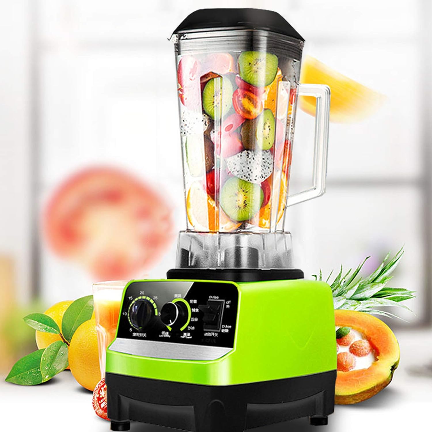 Smoothie Shake Blender, 1300W 2L Auto Electric Blender Professional Juicer Mixer Grinder Adjustable Speed Food Mixer Juicer?110V Food Processor Multi-Function Kitchen Mixer System/2899