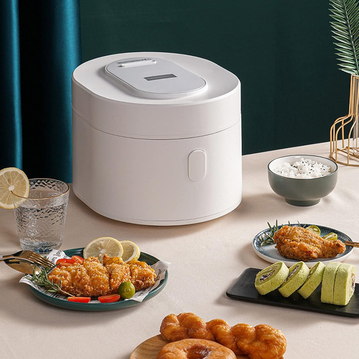 Filter Sugar Rice Cooker Multi-Function Cooking Rice Cooker Mini Small Appliances Double Gall Rice Soup Separation 24 Hours Timer 3l High Capacity